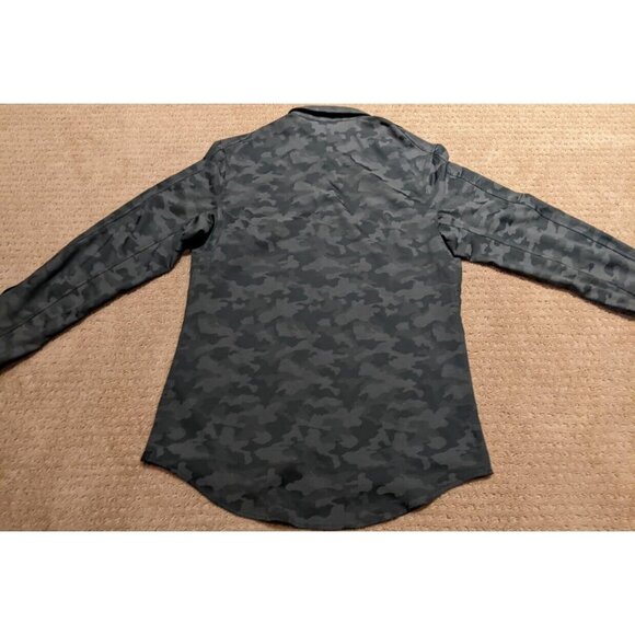 Lululemon Button Shirt Men's Small Camouflage Black Down to The Wire Slim Fit - Picture 4 of 7